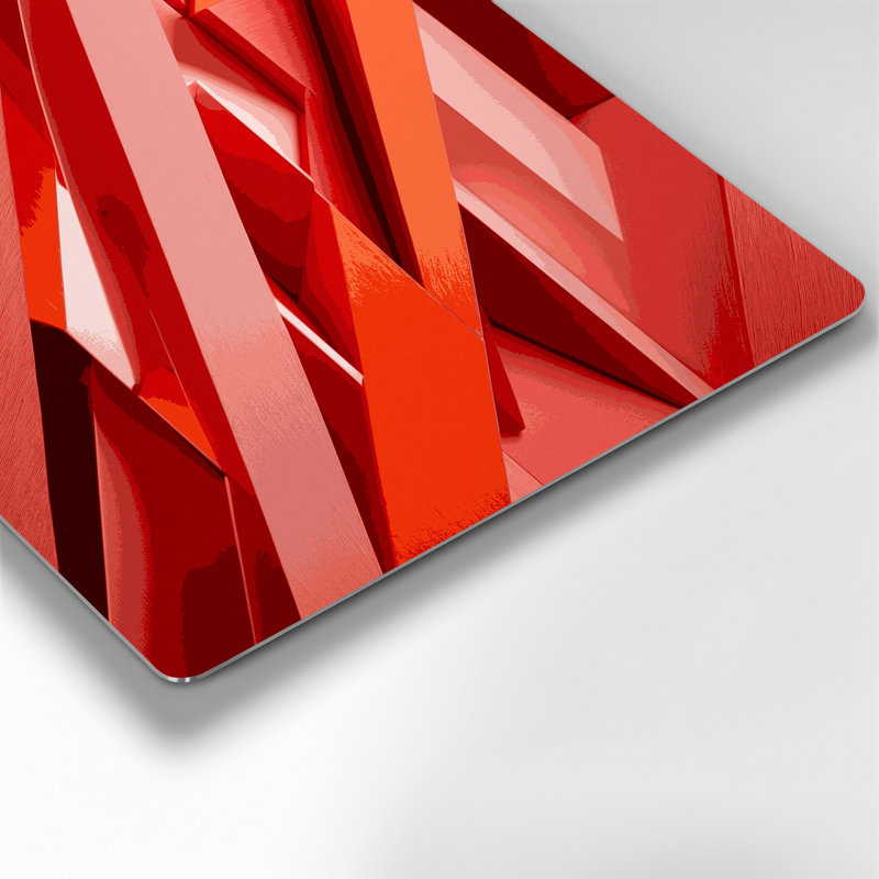 «Geometric Abstraction 80», art mural en métal orange, H 11 po x l 14 po