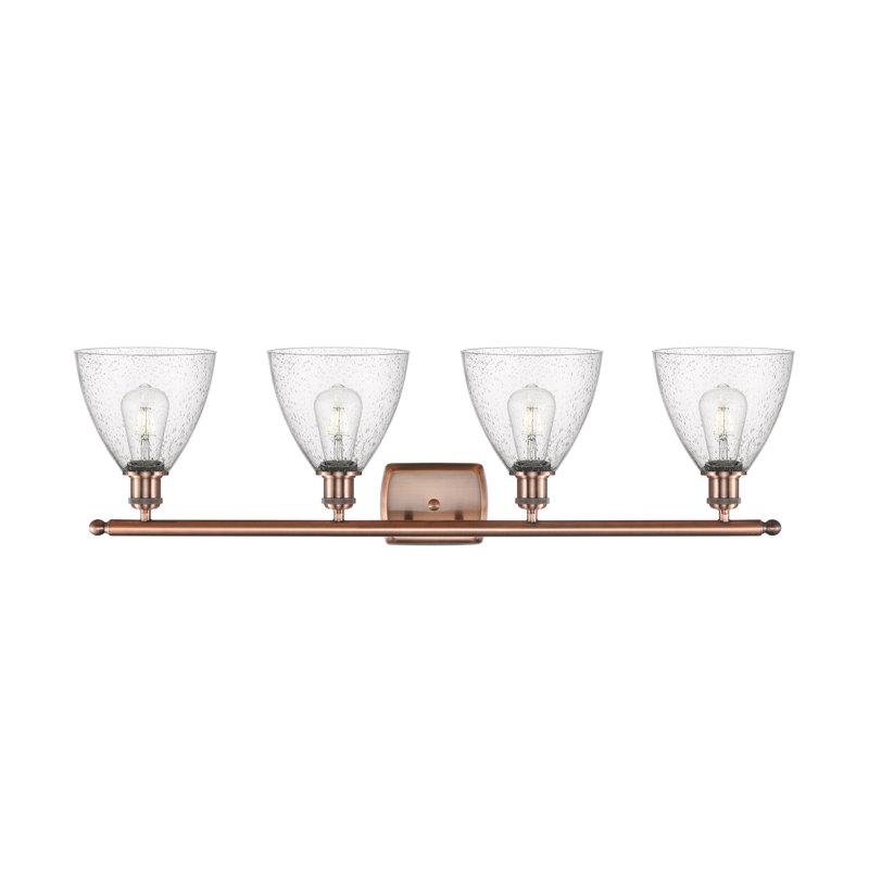 Éclairage pour meuble-lavabo 4 lumières Shauna, Cuivre antique, Incandescente