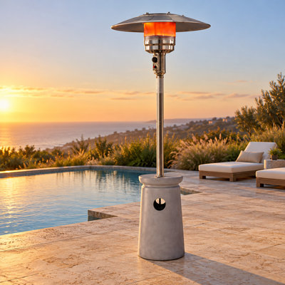 Chauffe-terrasse au propane 48 000 BTU avec base TerraFab Afterglow, gris clair