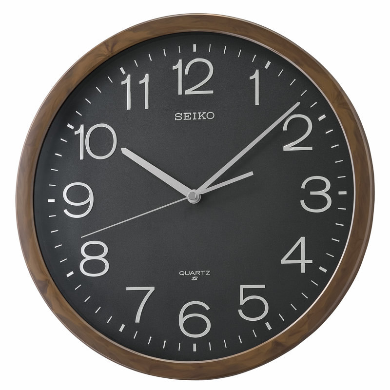 QXA807ARH Wall Clock, Brown, Black