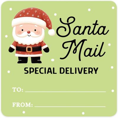 2 po carrés de Noël à des autocollants de cadeaux, des étiquettes de cadeau de Noël, des étiquettes de livraison spéciale de courrier du père Noël mignon, des étiquettes de cadeau, des étiquettes de Noël, paquet de 40
