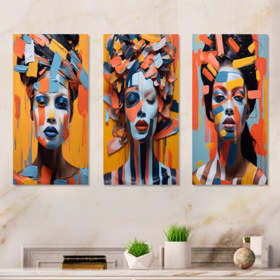 Ensemble de salon coloré pour femme, art mural I