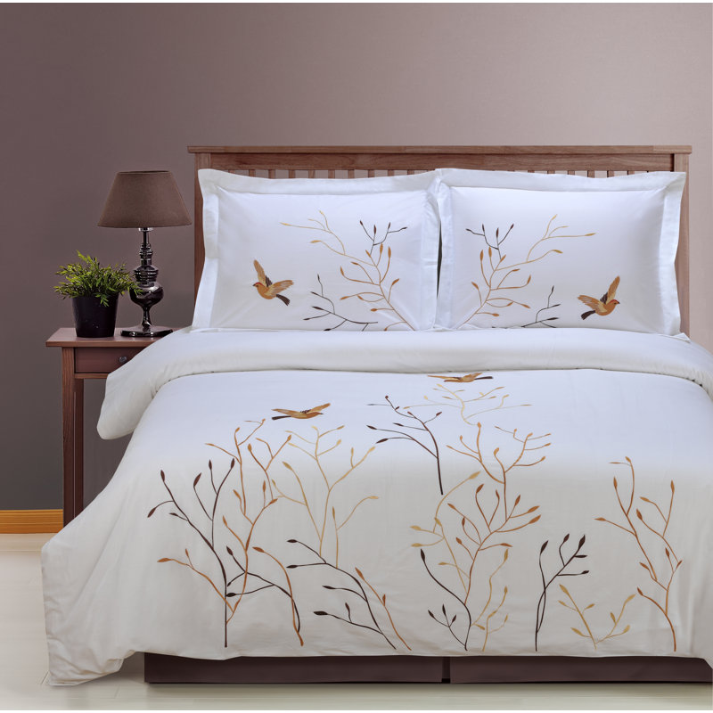 Cotton Sateen Duvet Cover, Full Duvet Cover + 2 Standard Shams, Brown