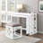 Desks And Stool Set 3Pc Finish Rolling Desk With Casters, 2 Charging Ports Home Office Furniture-2033728390