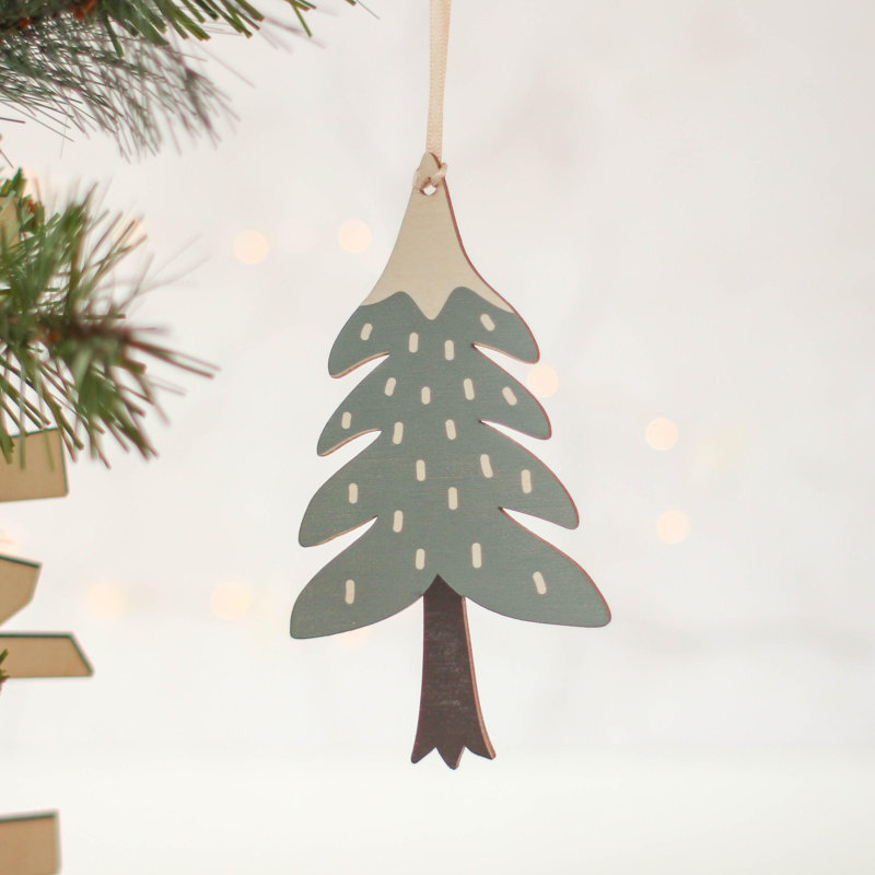 10.5cm Wood Holiday Shaped Ornament