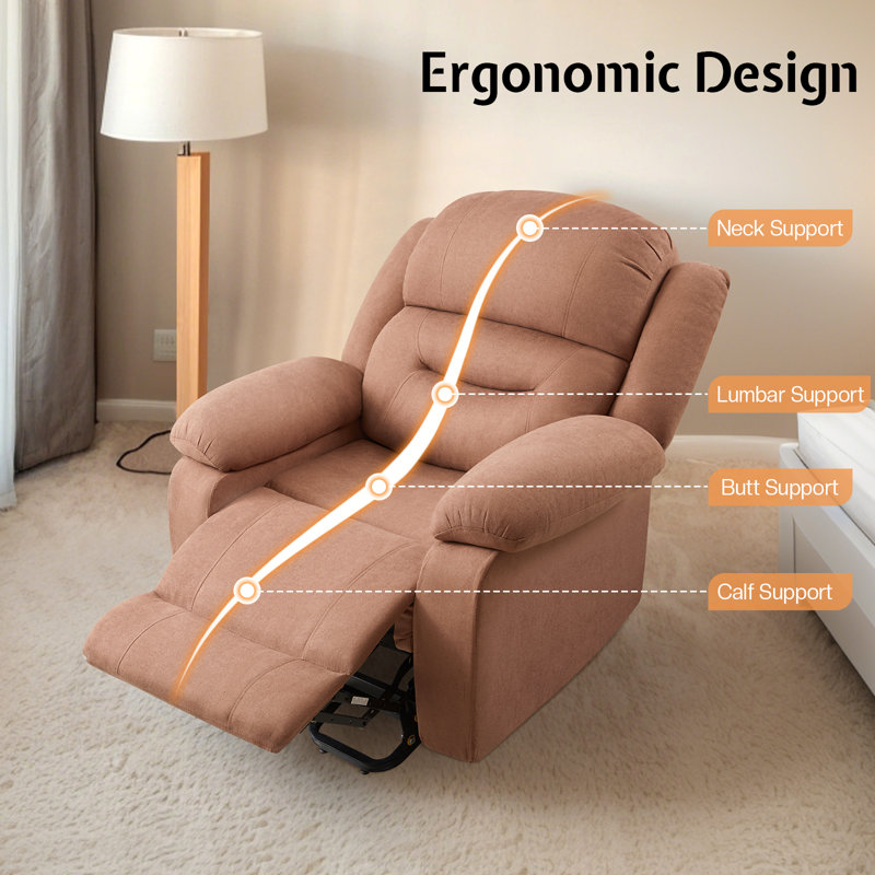 Power Lift Recliner Chair, Adults Electric Reclining Chairs with Remote Control, Side Pockets, Brown