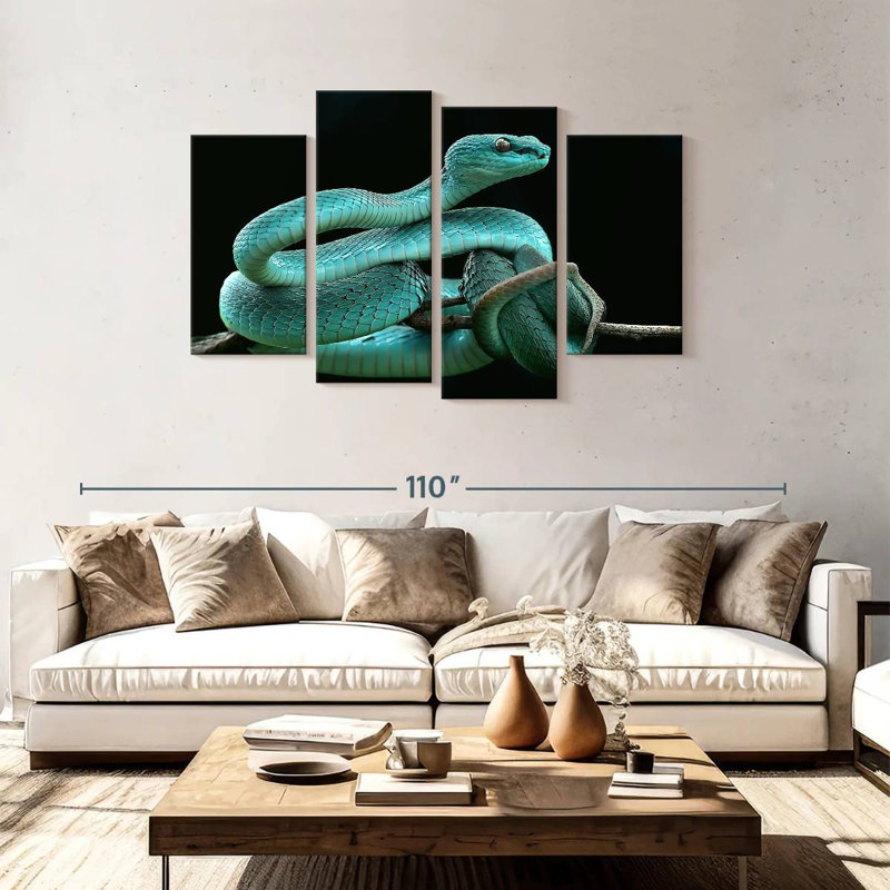 Brampt Blue Pit Viper, 48" H x 75" W