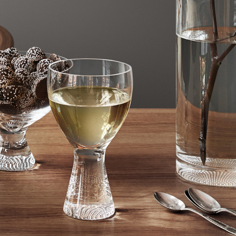 Limelight Clear Crystal Wine Glass Set with Textured Bottom, 8.5oz