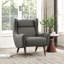 Chaise d'appoint moderne à oreilles en bois massif gris foncé