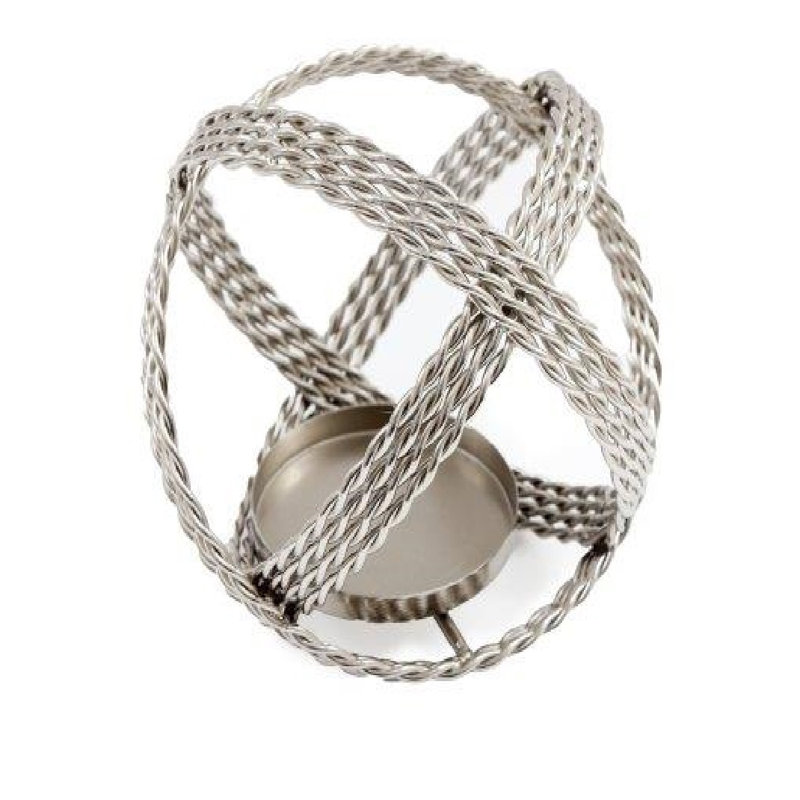 Montreuil Metal Tabletop Tealight Holder, 18cm H x 15cm W x 15cm D, Silver