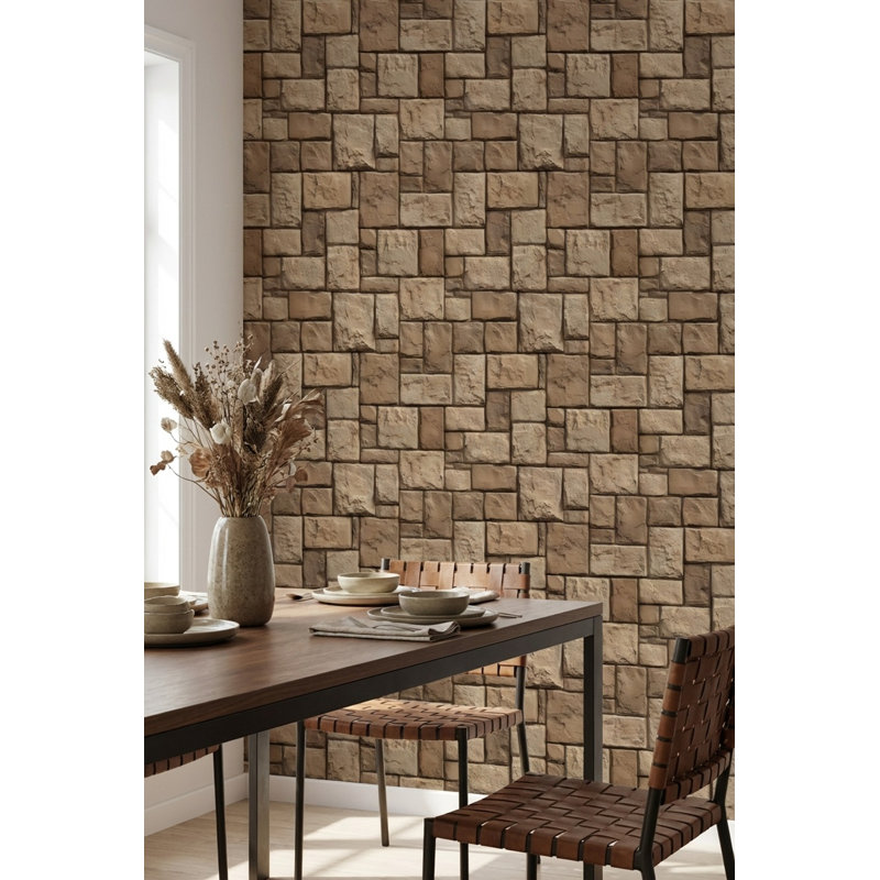 Papier peint mural en pierre Brick, Peler et coller