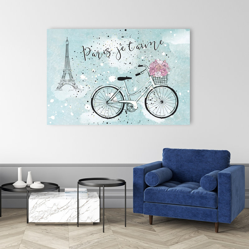 Impression sur toile Parisian Bicycle Dreams, 40" H x 60" W