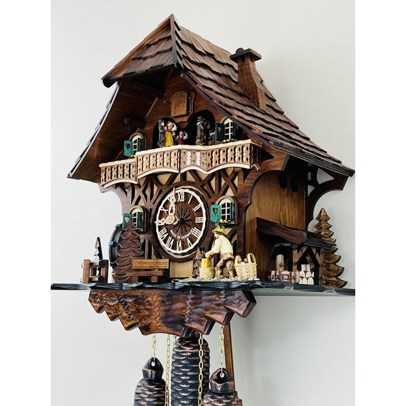  8-Day Musical German Black Forest Cuckoo Clock with Woodchopper