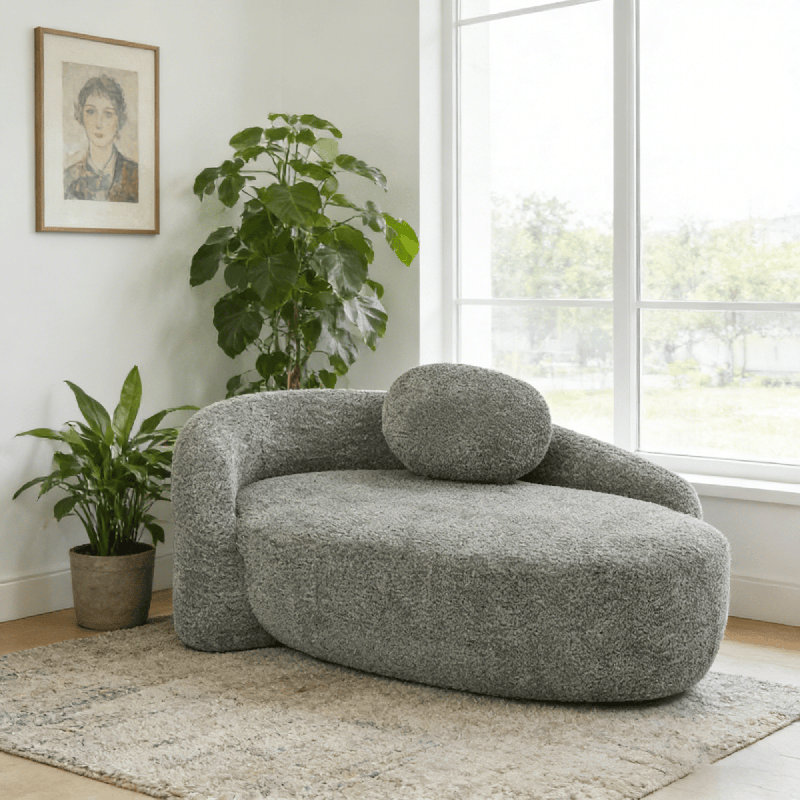 Chaise d'appoint ovale à compression, Gris foncé