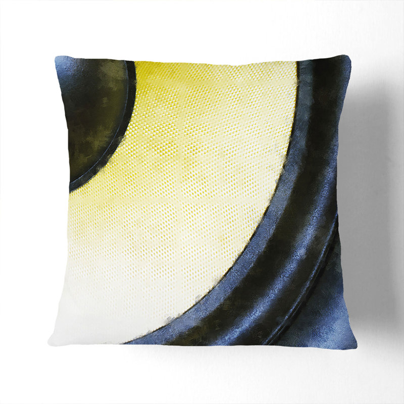Yellow Speaker Square Throw Cushion, 40cm H x 40cm W x 15cm D