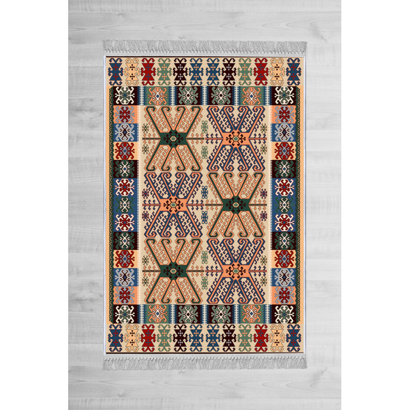 Luxurious Velvet Area Rug (4.6 x 7.2 ft), 100% Antibacterial Fabric, Non-Slip Cotton Backing, Pile Height: 0.4 in | Machine Washable, 3D Digital Print Design | Perfect for Living Room & Bedroom Decor, Soft & Durable