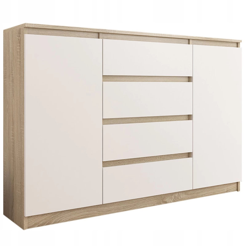 Apthorp 140cm W 4 - Drawer Chest of Drawers, White/Light Brown