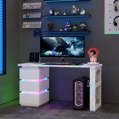 Computer Desk with Built-In Electrical Outlet