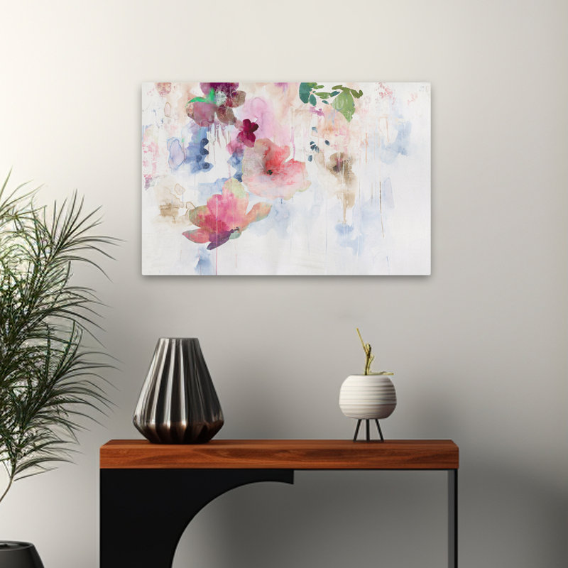 Fleurs et nature rayonnante grâce art, H 16 po x l 24 po