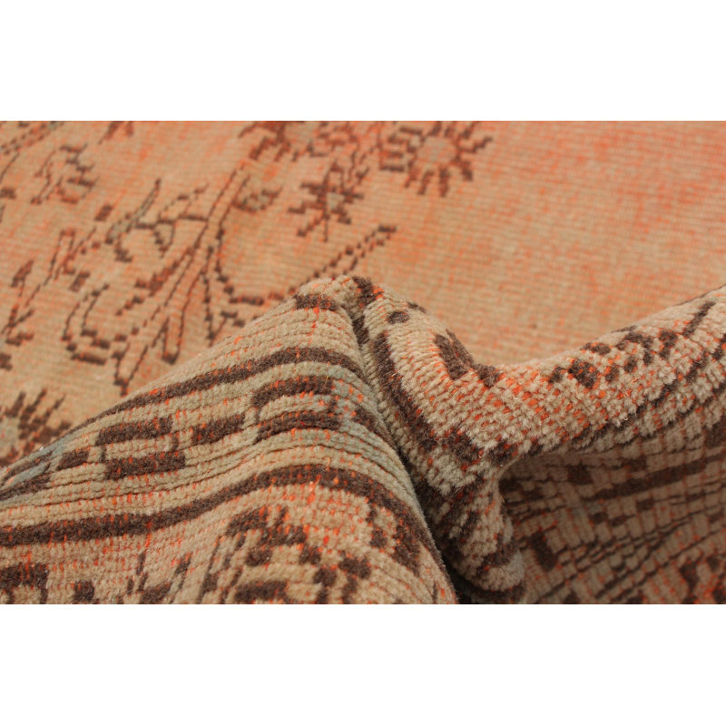 Tapis kaki clair rétro Lukasz 5 pi 9 po x 8 pi 8 po