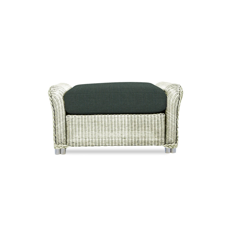 Reflections Outdoor Ottoman, Ivory, Friendly Flax