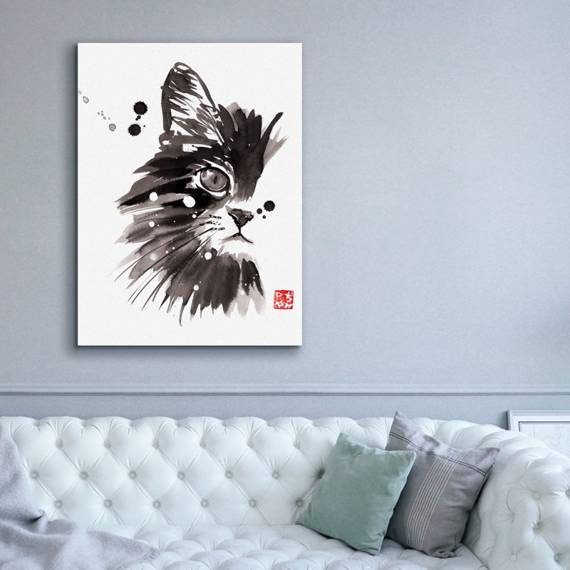 'Half Cat' by Pechane, Canvas Wall Art, 54" H x 40" W x 1.5" D