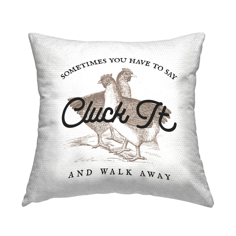 Coussin d'extérieur imprimé "Cluck It" par Lil 'Rue