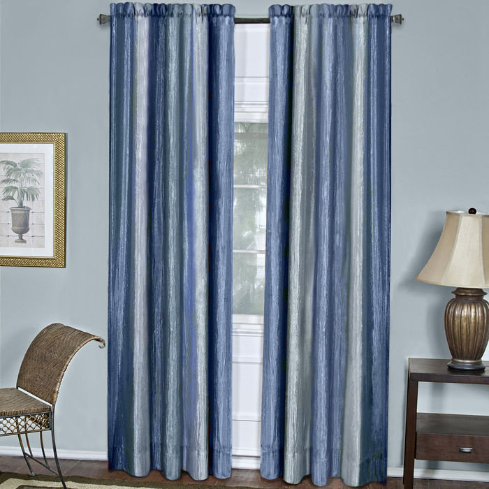 Aldreda Semi Sheer Curtain Single Panel, 50"W x 63"L, Blue