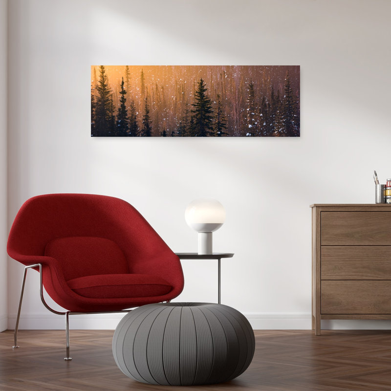 Flocons de neige abstraits, forêt contemporaine, art mural, H 36 po x l 12 po