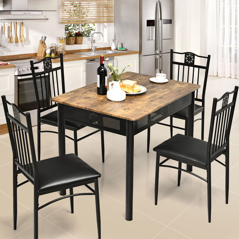Ensemble repas pour quatre personnes, Brun pâle, Noir