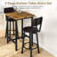 Ensemble de 3 petites tables de bar et chaises, table de bar moderne et tabourets avec table carrée et tabourets en polyuréthane, table basse pour 2 personnes avec repose-pieds et salle à manger pour la maison et la cuisine