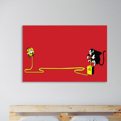 Banana Bomb by Banksy Banksy - Wrapped Canvas Graphic Art