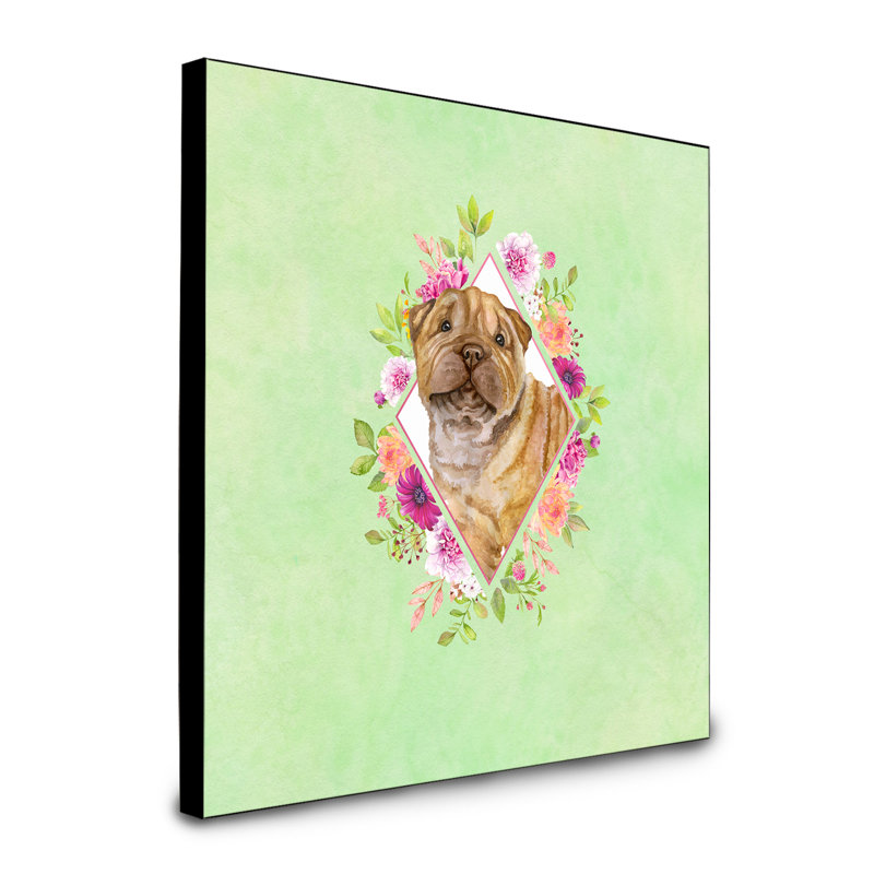 Panneau mural Dollman Flowers, Vert, Shar Pei