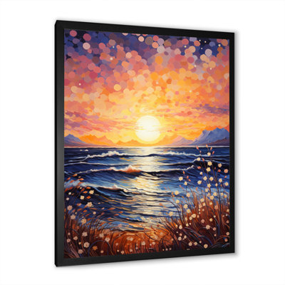 «Beach Sunkissed Sands Pointillism IV» - Impression sur toile nautique et plage