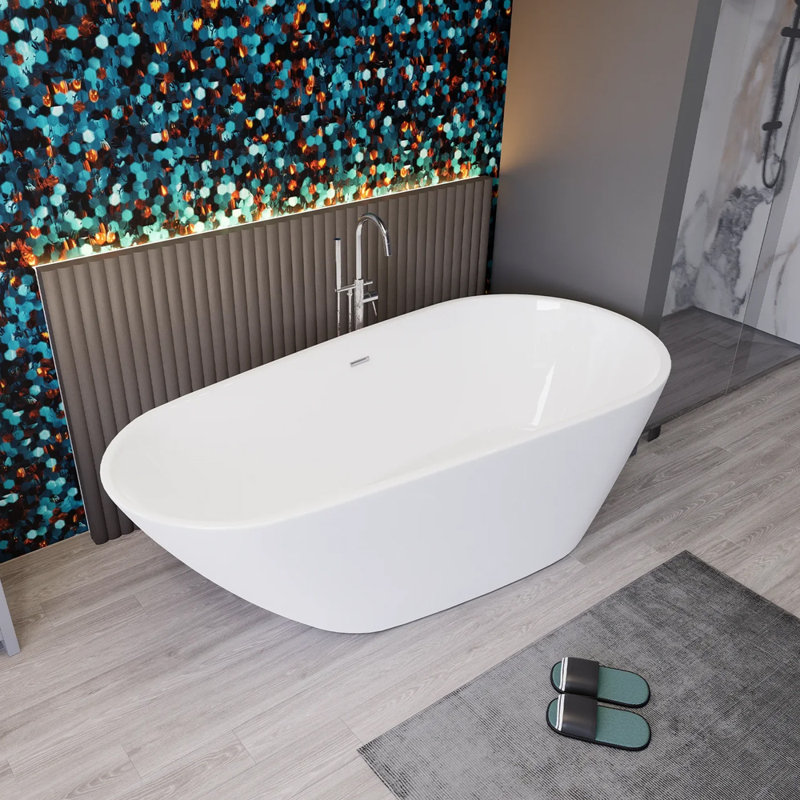 Baignoire de trempage autoportante en acrylique 67 po