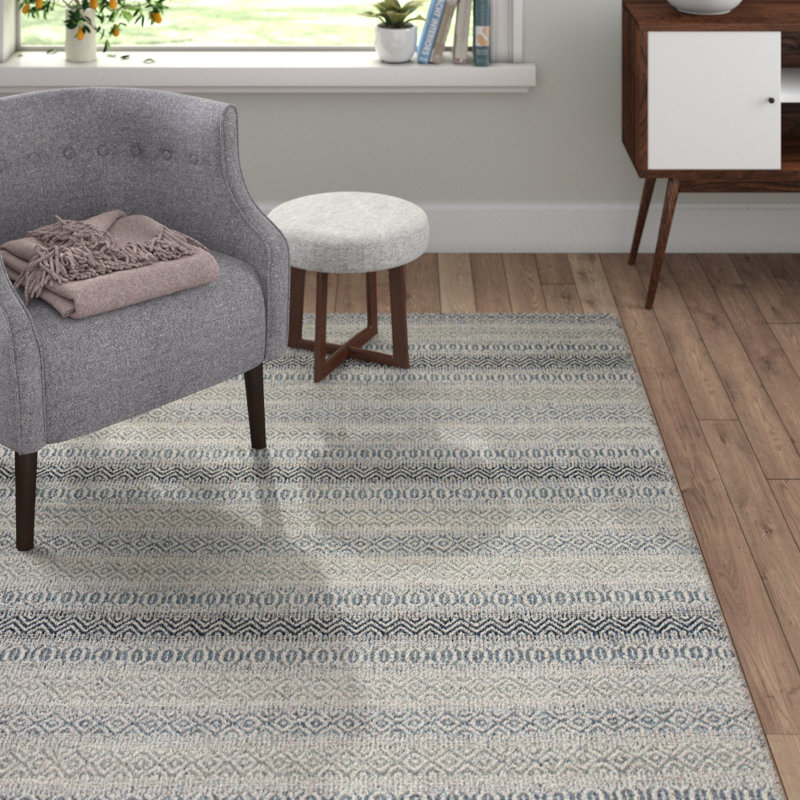 Nikolai Geometric Cotton Hand Woven Area Rug, Rectangle 244 x 305cm