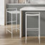 Tabouret de bar à dossier bas en métal blanc de 29,5 po de hauteur avec siège intégré Svelte Minimalist-909888832