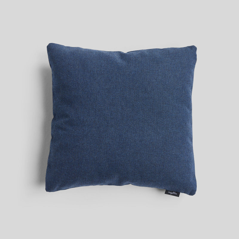 Crosshatch Indoor/Outdoor Pillow Cover & Insert, 20"H x 20"W, Indigo, Square