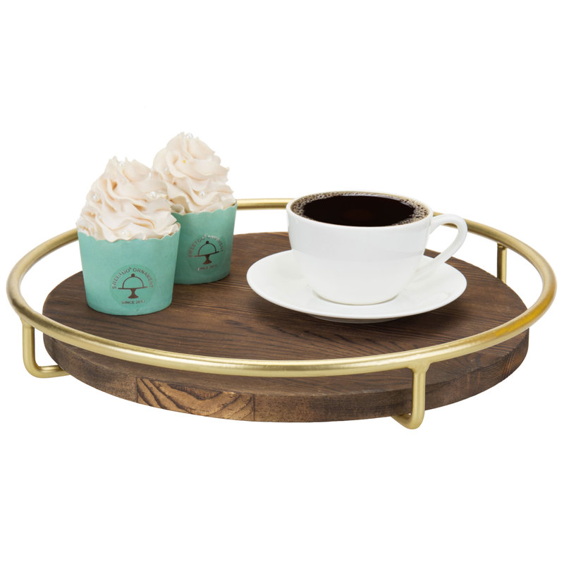 Vintage Decorative Round Serving Tray