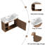 Meuble-lavabo mural 26 po avec lavabo en céramique et porte en contreplaqué-2033187428