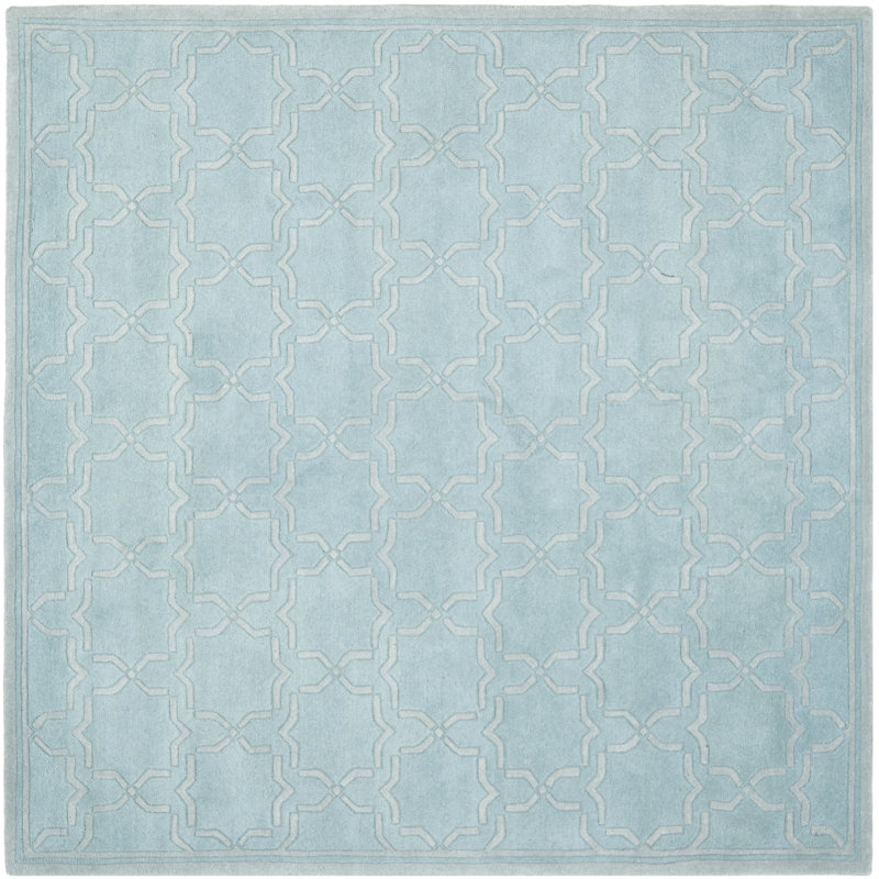 Carolene Hand Tufted Wool Geometric Rug, Square 7'