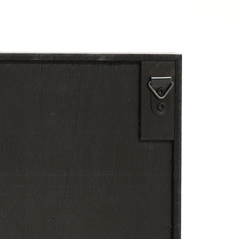 Ensemble de 2 décorations murales géométriques faites à la main en bois blanc avec cadres noirs (ensemble de 2)