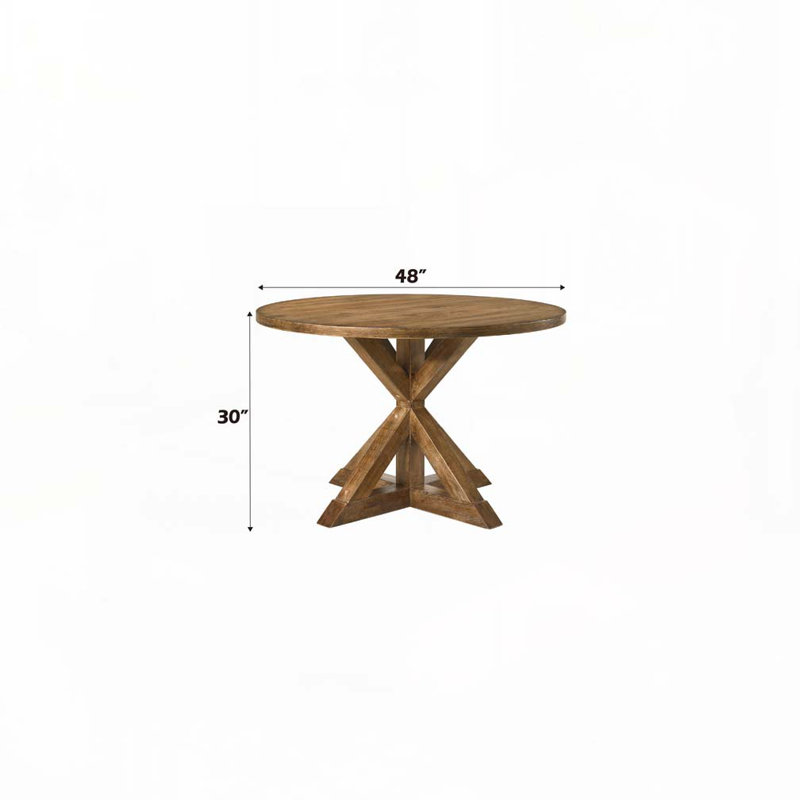 Table de salle à manger en bois avec base en croix