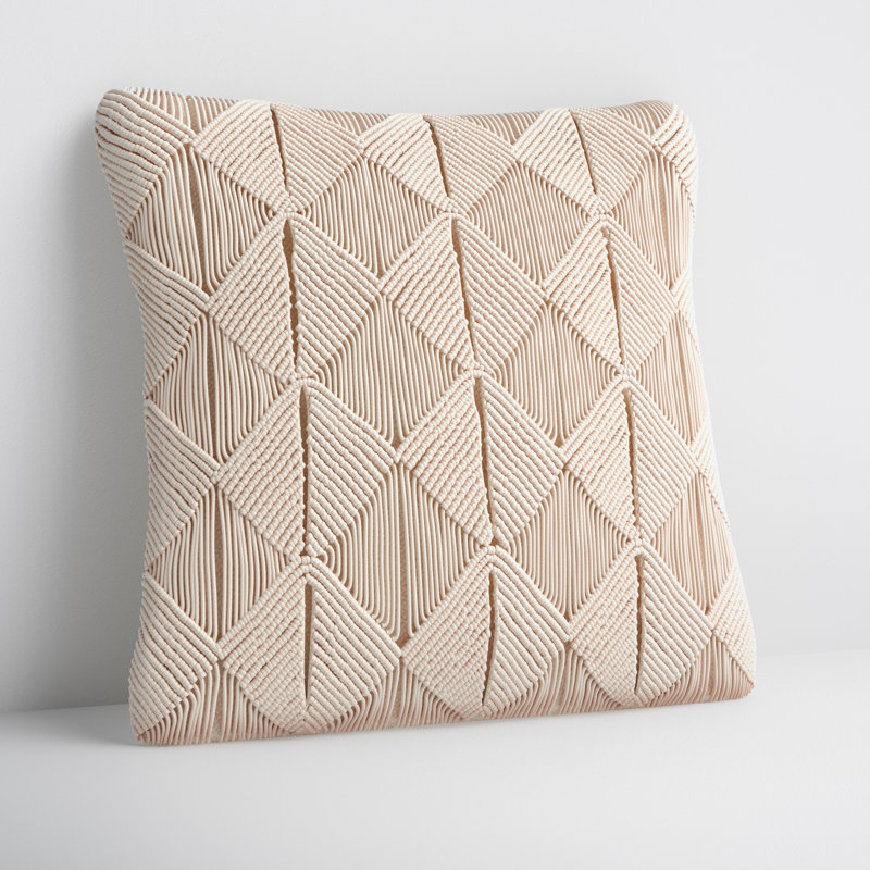 Hannigan Natural Cotton Throw Pillow, Cream, Down