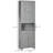 Tall Narrow Bathroom Storage Cabinet With Doors And Shelf Adjustability, Freestanding Bathroom Linen Cabinet With 2 Cabinets And Countertop, Bathroom Floor Cabinet, Gray-1753176949