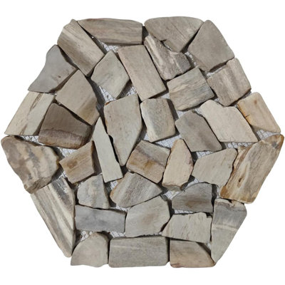 Petrified Wood Honeycomb Stone Mosaic Tile