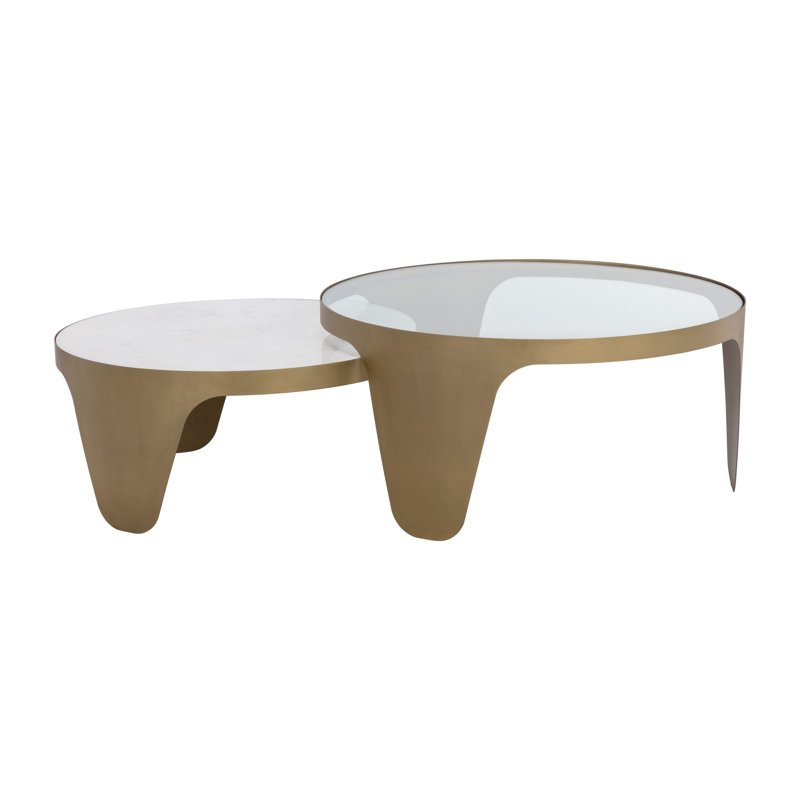 TABLES DE CAFÉ Mysaria Nest (ensemble de 2) - Doré