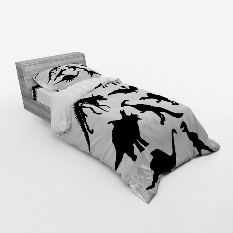 Ensemble de housse de couette moderne et contemporain Dinosaur, Housse de couette simple + 6 pièces supplémentai
