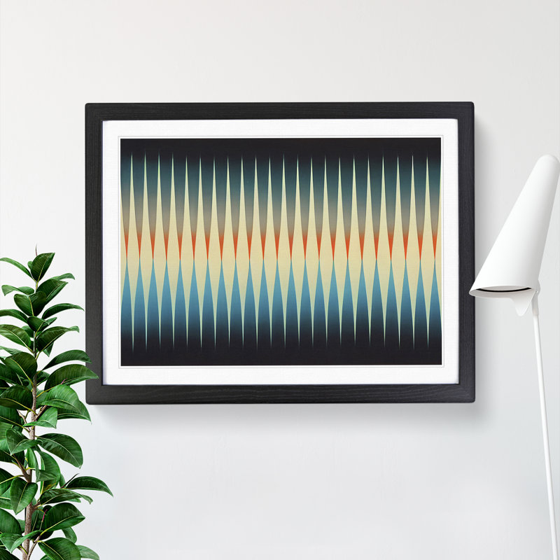 Expressive Abstract - Single Picture Frame Print, 46cm H x 64cm W x 2cm D, Black