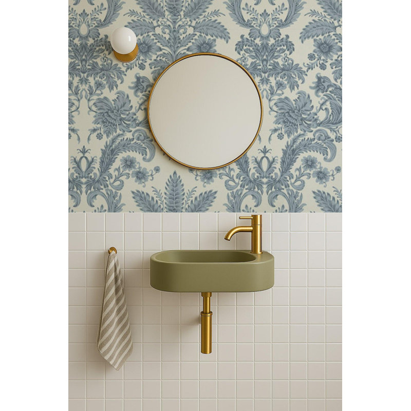 Parlor Paper - Wallpaper, Apricot, Faux Grasscloth
